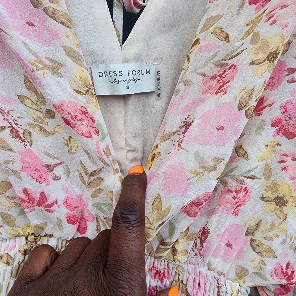 Dress Forum Boho Chic Fine Romance Floral Mini Dress With Bell Sleeves - Picture 9 of 9